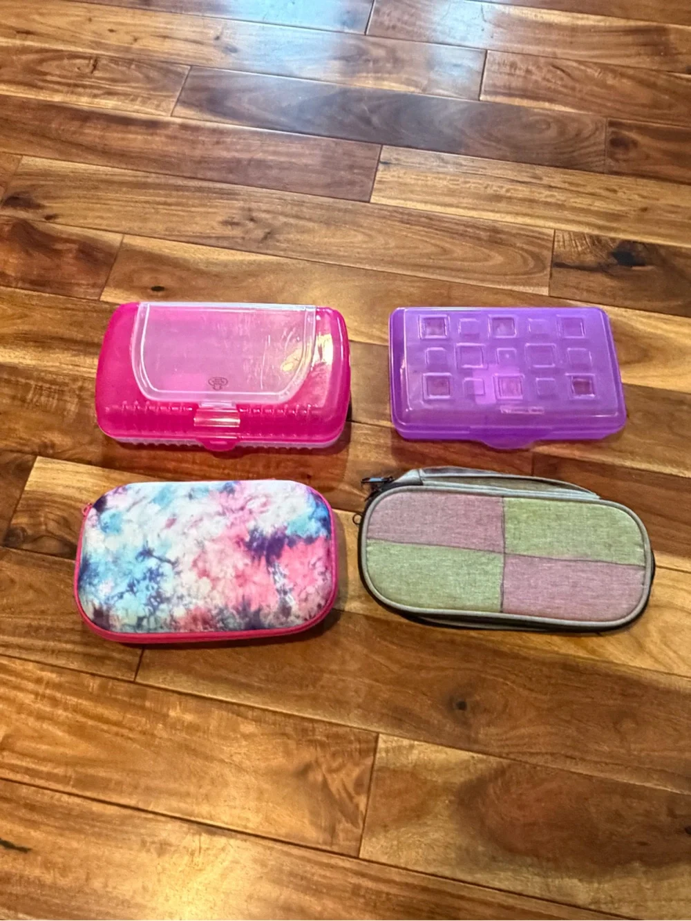 Lot of 4 Pink and Purple Pencil Case Bundle